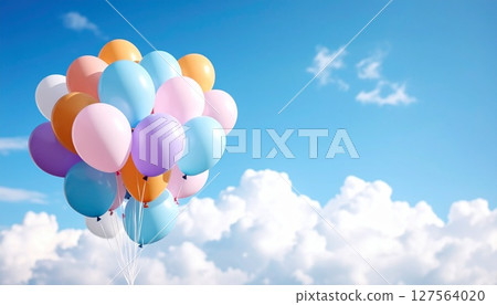 氣球在天空中跳舞 127564020