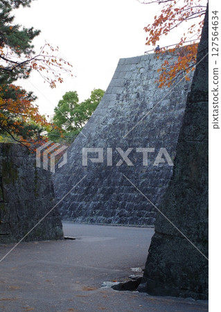 View of Wakayama Castle stone wall View of Wakayama Castle stone wall 127564634