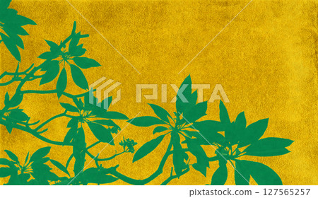 日式金箔蛋花葉剪影藝術 日式金箔蛋花葉剪影藝術 127565257