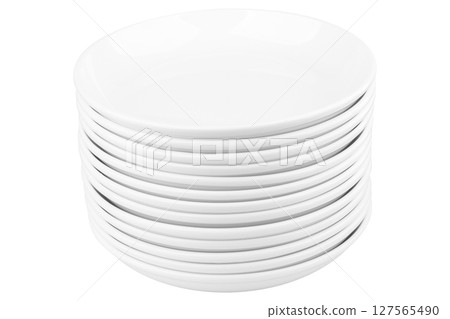 Stackable plates on white background minimal Stackable plates on white background minimal 127565490
