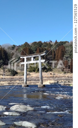 The torii gates of the power spot Harajiri Falls The torii gates of the power spot Harajiri Falls 127565529