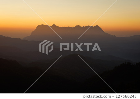 Beautiful Doi Luang Chiang Dao mountain in the morning at Chiang Mai , Thailand 127566245