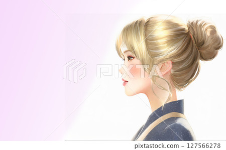 一位穿著西裝、化妝的女士 127566278