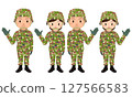 自衛隊 - 男性和女性自衛隊成員插圖 127566583