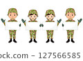 自衛隊 一名男女自衛隊軍官舉著標語牌的插圖 127566585