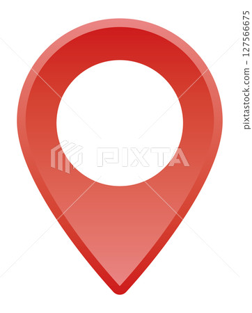 Illustration material: Map pin vector 3D orange red red pin point. pin lo 127566675