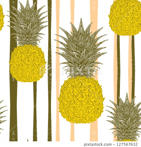 seamless pattern with pineapples and watercolor seamless pattern with pineapples and watercolor 127567632
