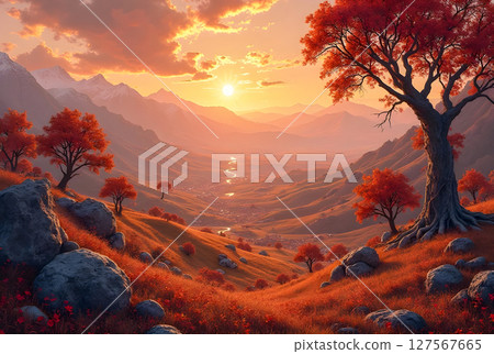 beautiful landscape of the mountains 127567665