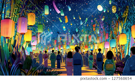 星空與燈光交織的節日 127568654