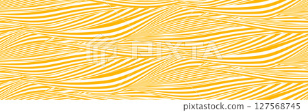 Seamless pasta pattern with ramen background and food noodle lines. Spaghetti abstract Italian wave vector with instant texture design. Wavy Japan restaurant graphic in yellow gourmet geometric art. 127568745