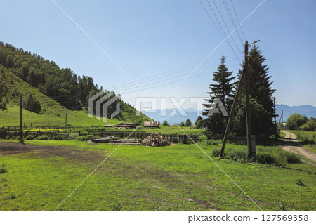Altai remote village of Chendek. Summertime 127569358
