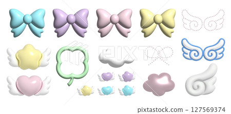 3D Plump Deco Parts Set | Wishcore/Angelcore style icon material 127569374