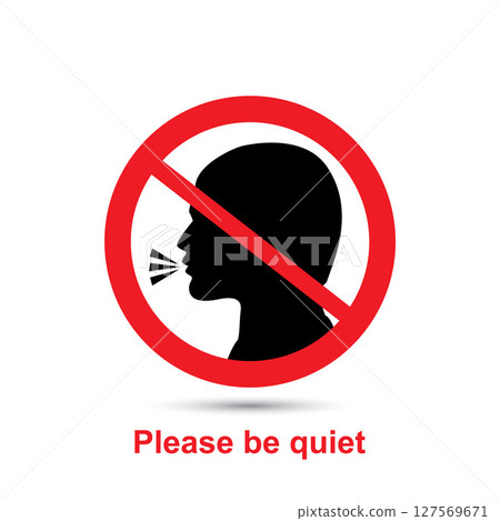 Stop talking vector sign 127569671