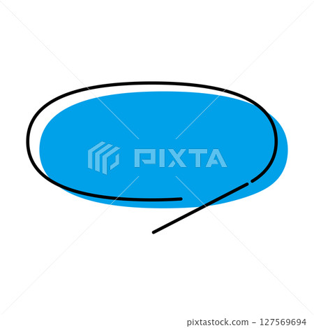Simple speech bubble illustration, horizontal, oval 127569694