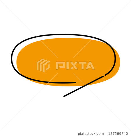 Simple speech bubble illustration, horizontal, oval 127569740