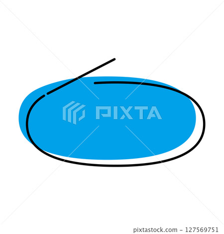 Simple speech bubble illustration, horizontal, oval 127569751