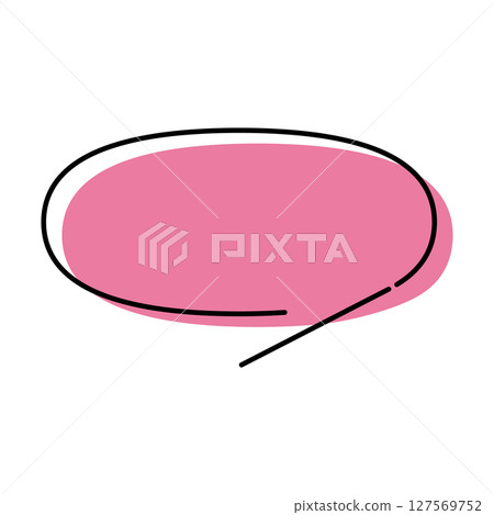 Simple speech bubble illustration, horizontal, oval 127569752