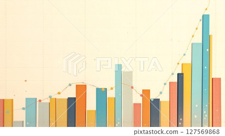 Colorful graph lined background 127569868