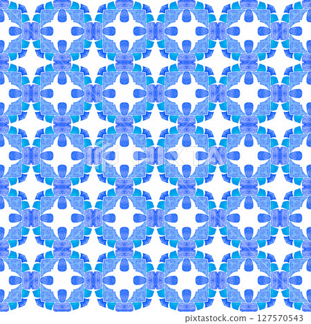 Mosaic seamless pattern. Blue marvelous boho chic 127570543