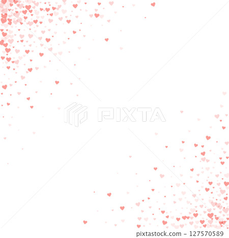 Red hearts scattered on white background. Red hearts scattered on white background. 127570589