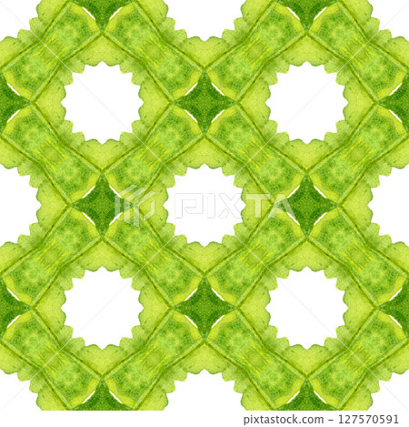Summer exotic seamless border. Green mind-blowing 127570591