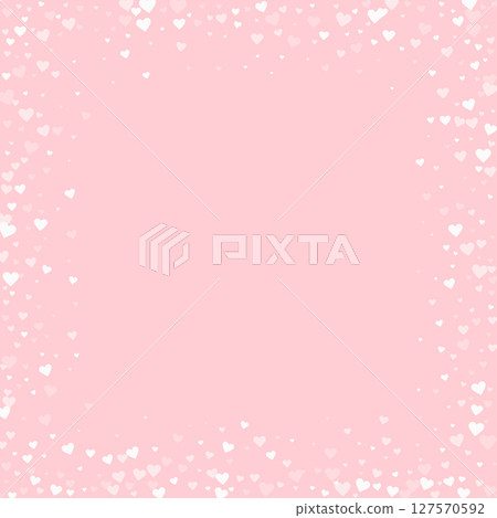 White hearts scattered on pink background. 127570592