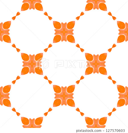Medallion seamless pattern. Orange extra boho 127570603