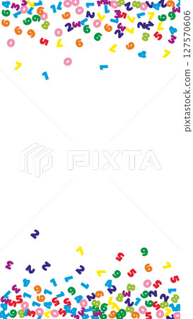 Flying latin letters. Colorful childish scattered 127570606