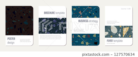 School notebook cover design. Terrazzo abstract 127570634