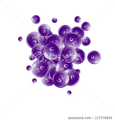 Zinc round capsules scattered randomly. Zinc round capsules scattered randomly. 127570644