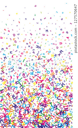 Scattered letters of latin alphabet. Colorful 127570647