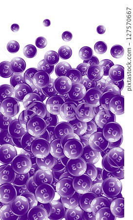 Vitamin D3 round capsules. 127570667