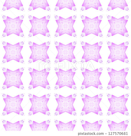 Watercolor ikat repeating tile border. Purple 127570681