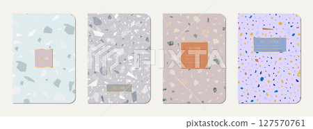 Note book cover design. Terrazzo abstract Note book cover design. Terrazzo abstract 127570761