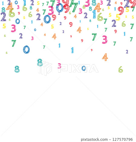 Scattered letters of latin alphabet. Colorful 127570796