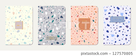 Note book cover design. Terrazzo abstract Note book cover design. Terrazzo abstract 127570805