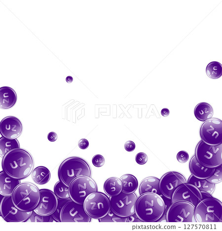 Zinc round capsules scattered randomly. Zinc round capsules scattered randomly. 127570811