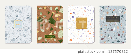 School diary cover design. Terrazzo abstract School diary cover design. Terrazzo abstract 127570812