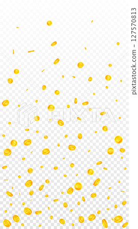 European Union Euro coins falling. Scattered gold European Union Euro coins falling. Scattered gold 127570813
