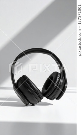 Black Wireless Headphones on White Surface 127571001