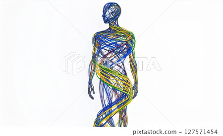 Abstract Colorful Human Body Form with Spiral...-插圖素材 [127571454] - PIXTA圖庫