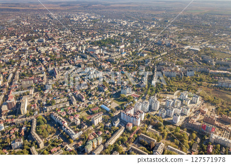 Aerial view of Ivano-Frankivsk city, Ukraine. 127571978