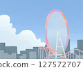 摩天輪和建築群 127572707