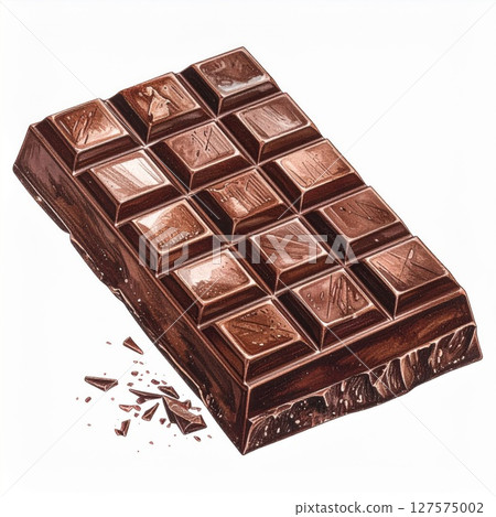 Dark Brown Chocolate Bar with Broken Pieces 127575002