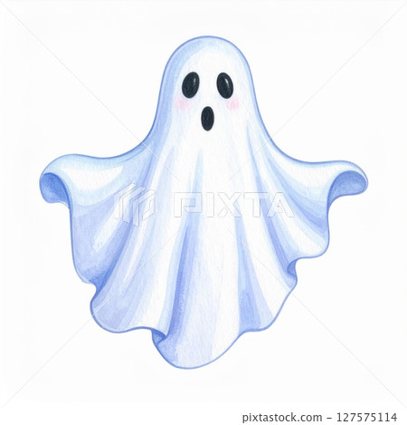 Cute Cartoon Ghost Illustration Cute Cartoon Ghost Illustration 127575114