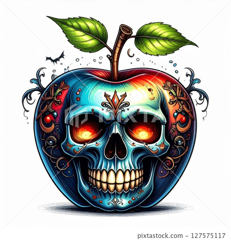 Colorful Sugar Skull Apple Digital Art Colorful Sugar Skull Apple Digital Art 127575117