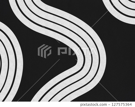 Abstract black white wavy line pattern background geometric design template card element minimalistic vertical horizontal 127575364