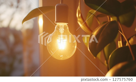 Illumination: A Single Hanging Lightbulb 127575760