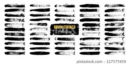 Grunge brush strokes, lines, ink smudges, hand-drawn scribble shapes. Handmade sketchy marks, acrylic stains, charcoal streaks. Paint textures, dry brush effect. Marker underline. Vector illustration Grunge brush strokes, lines, ink smudges, hand-drawn scribble shapes. Handmade sketchy marks, acrylic stains, charcoal streaks. Paint textures, dry brush effect. Marker underline. Vector illustration 127575959
