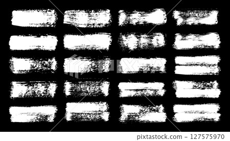 Grunge brush strokes, lines, ink smudges, hand-drawn scribble shapes. Handmade sketchy marks, acrylic stains, charcoal streaks. Paint textures, dry brush effect. Marker underline. Vector illustration 127575970